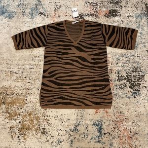 JACQUARD KNIT ANIMAL PRINT TUNIC